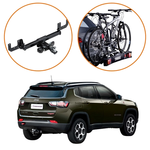 KIT ENGATE REBOQUE COMPASS SUPORTE 2 BICICLETAS THULE RIDEON