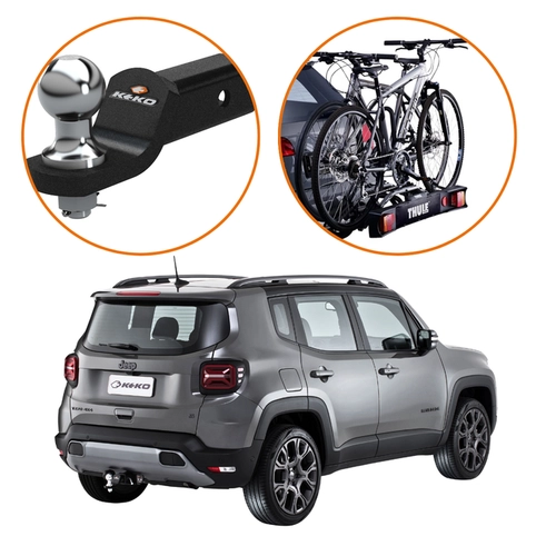 KIT ENGATE REBOQUE RENEGADE SUPORTE 2 BICICLETAS THULE RIDEON