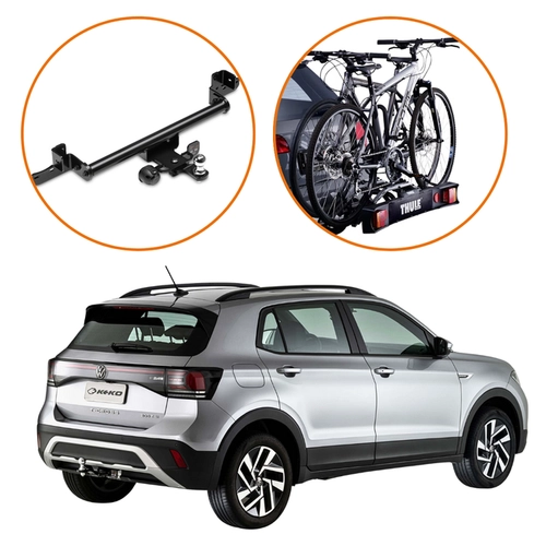 KIT ENGATE REBOQUE TCROSS SUPORTE 2 BICICLETAS THULE RIDEON