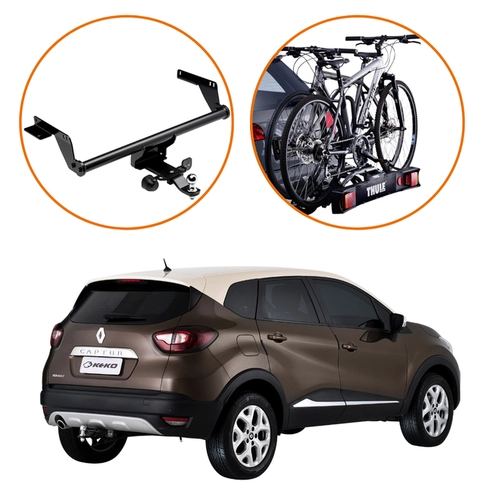 KIT ENGATE REBOQUE CAPTUR SUPORTE 2 BICICLETAS THULE RIDEON