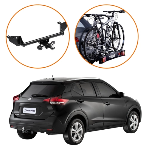 KIT ENGATE REBOQUE KICKS SUPORTE 2 BICICLETAS THULE RIDEON