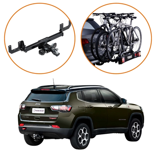 KIT ENGATE REBOQUE COMPASS SUPORTE 3 BICICLETAS THULE RIDEON