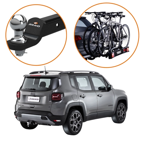 KIT ENGATE REBOQUE RENEGADE SUPORTE 3 BICICLETAS THULE RIDEON