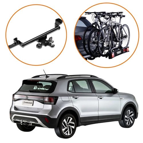 KIT ENGATE REBOQUE TCROSS SUPORTE 3 BICICLETAS THULE RIDEON