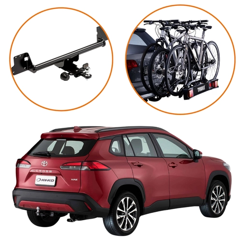 KIT ENGATE REBOQUE COROLLA CROSS SUPORTE 3 BICICLETAS THULE