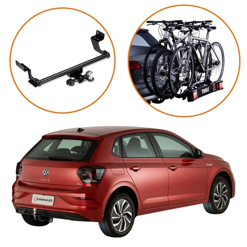 KIT ENGATE REBOQUE POLO SUPORTE 3 BICICLETAS THULE RIDEON