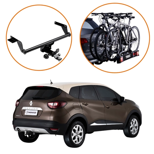 KIT ENGATE REBOQUE CAPTUR SUPORTE 3 BICICLETAS THULE RIDEON