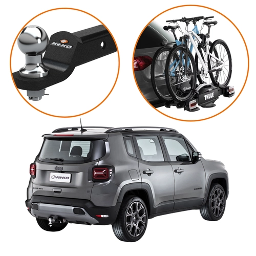 KIT ENGATE REBOQUE RENEGADE SUPORTE 2 BICICLETAS VELOCOMPACT