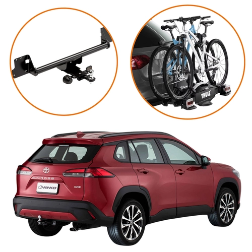 KIT ENGATE COROLLA CROSS SUPORTE 2 BICICLETAS VELOCOMPACT