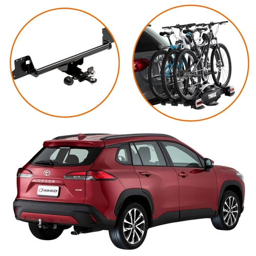 KIT ENGATE COROLLA CROSSSUPORTE 3 BICICLETAS VELOCOMPACT