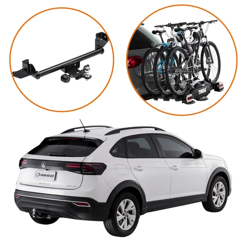 KIT ENGATE REBOQUE NIVUS SUPORTE 3 BICICLETAS VELOCOMPACT