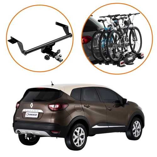 KIT ENGATE REBOQUE CAPTUR SUPORTE 3 BICICLETAS VELOCOMPACT