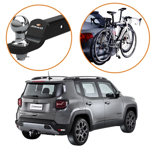KIT ENGATE REBOQUE RENEGADE SUPORTE 2 BICICLETAS XPRESS
