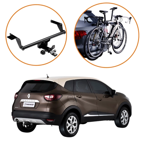 KIT ENGATE REBOQUE CAPTUR SUPORTE 2 BICICLETAS XPRESS