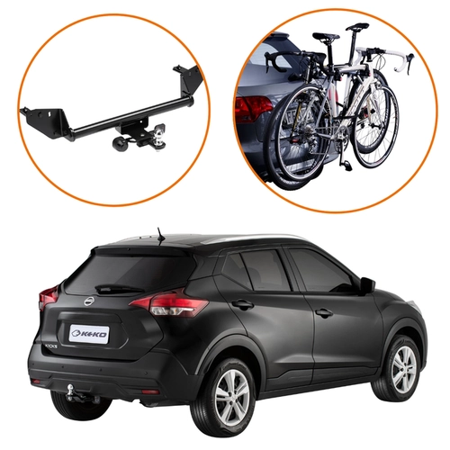 KIT ENGATE REBOQUE KICKS SUPORTE 2 BICICLETAS XPRESS