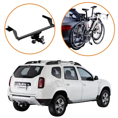 KIT ENGATE REBOQUE DUSTER SUPORTE 2 BICICLETAS XPRESS