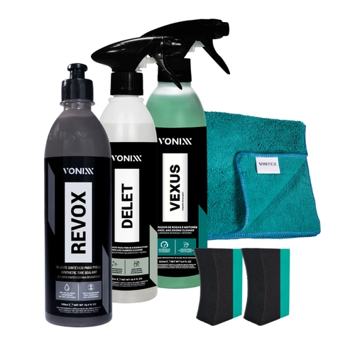 KIT LIMPEZA RODAS E PNEUS DELET + VEXUS 500ML VONIXX