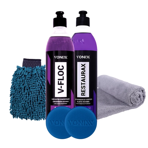 KIT LIMPEZA GERAL REVITALIZADOR PLASTICOS V-FLOC RESTAURAX