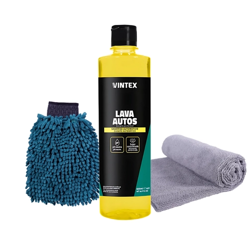 KIT SHAMPOO + LUVA MICROFIBRA VINTEX