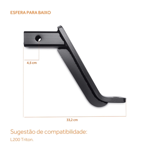 PONTEIRA ENGATE DE REBOQUE KEKO 252MM L200 TRITON