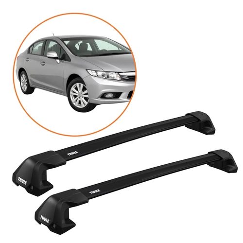 RACK DE TETO CIVIC 16-22 THULE WINGBAR EDGE PRETO COMPLETO